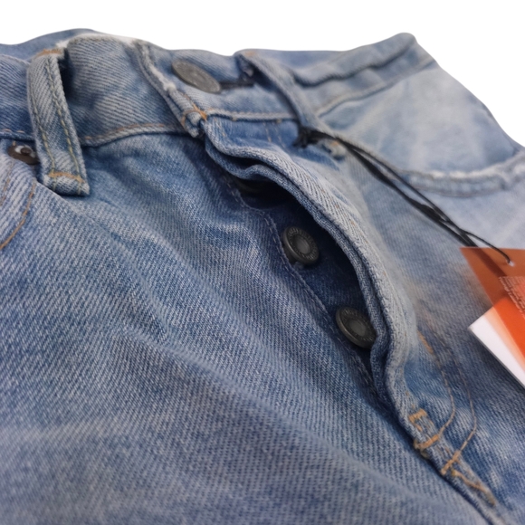 Moussy Vintage May Tapered Jeans Distressed Light Blue Streetwear Casual - Picture 4 of 11